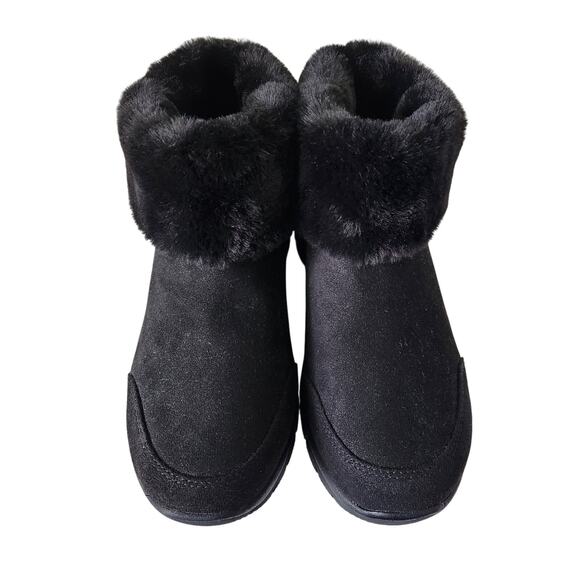 Skechers x Martha Stewart Easy Going Comfy Cool Boots Sz 8 Microsuede Black - Picture 1 of 11